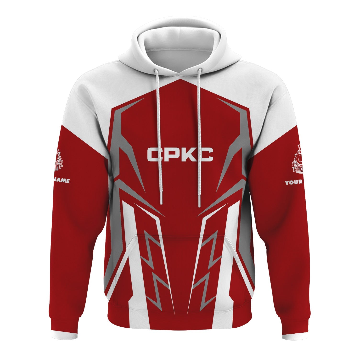 Railspirit Personalized Canadian Pacific Kansas City Hoodie Futuristic Design with Custom Job CPKC Train Zip Up Hoodie