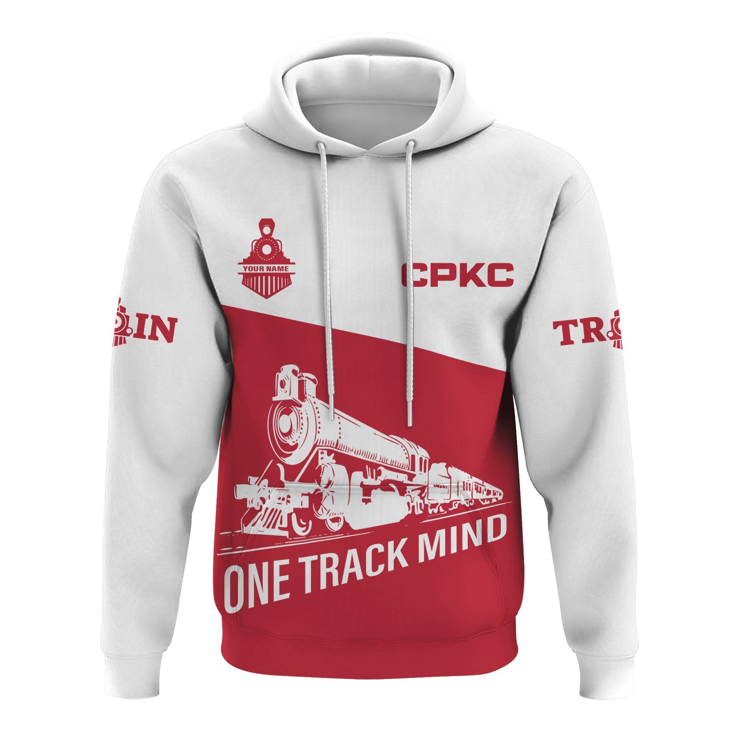 Railspirit Custom Name Canadian Pacific Kansas City Hoodie One Track Mind CPKC Printed Zip Hoodie
