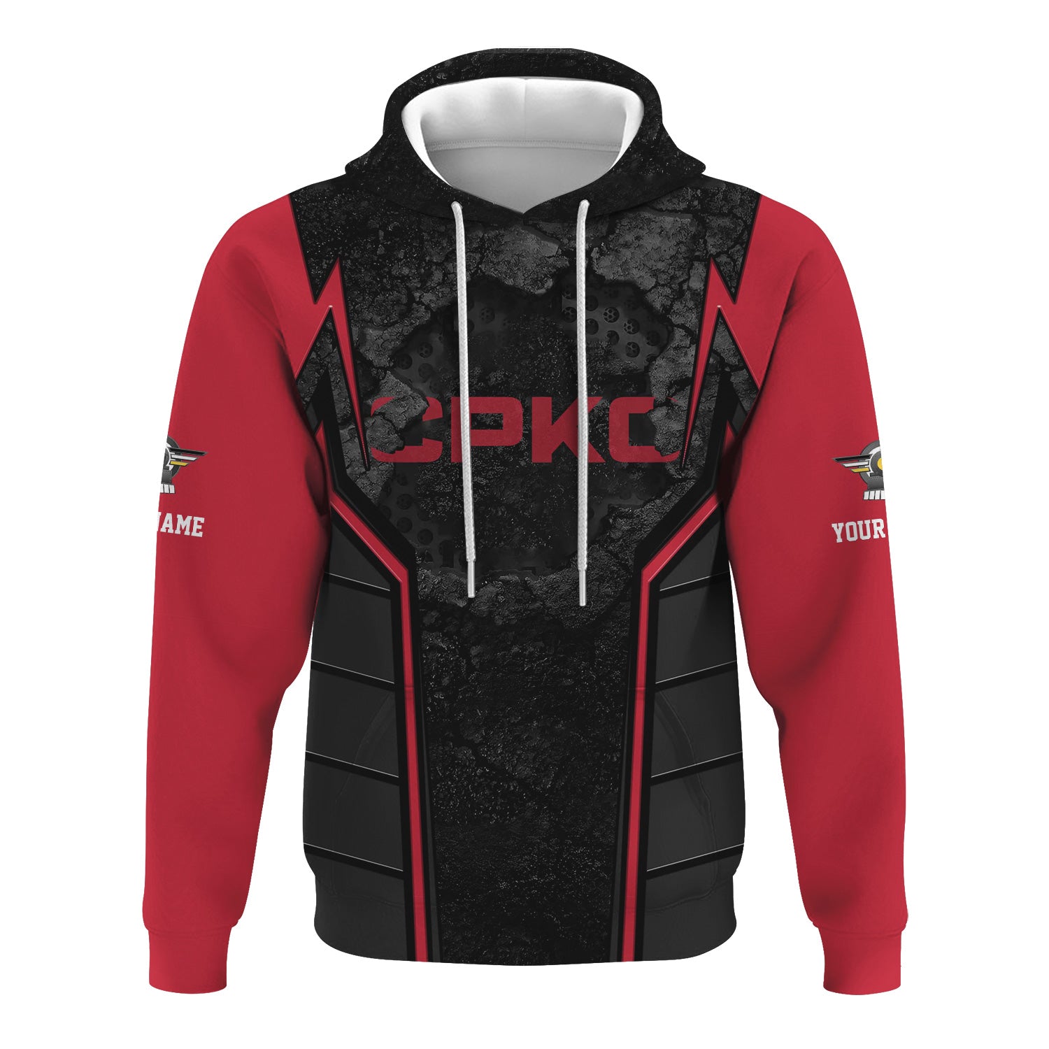 Railspirit Personalized Canadian Pacific Kansas City Hoodie Cracked Metal Design CPKC Train Zip Up Hoodie for Rail Enthusiasts