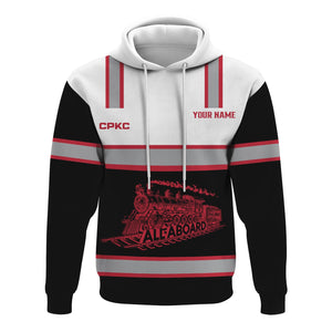 Railspirit Custom Name Canadian Pacific Kansas City Hoodie Eat Train Sleep Repeat CPKC Printed Train Zip Hoodie