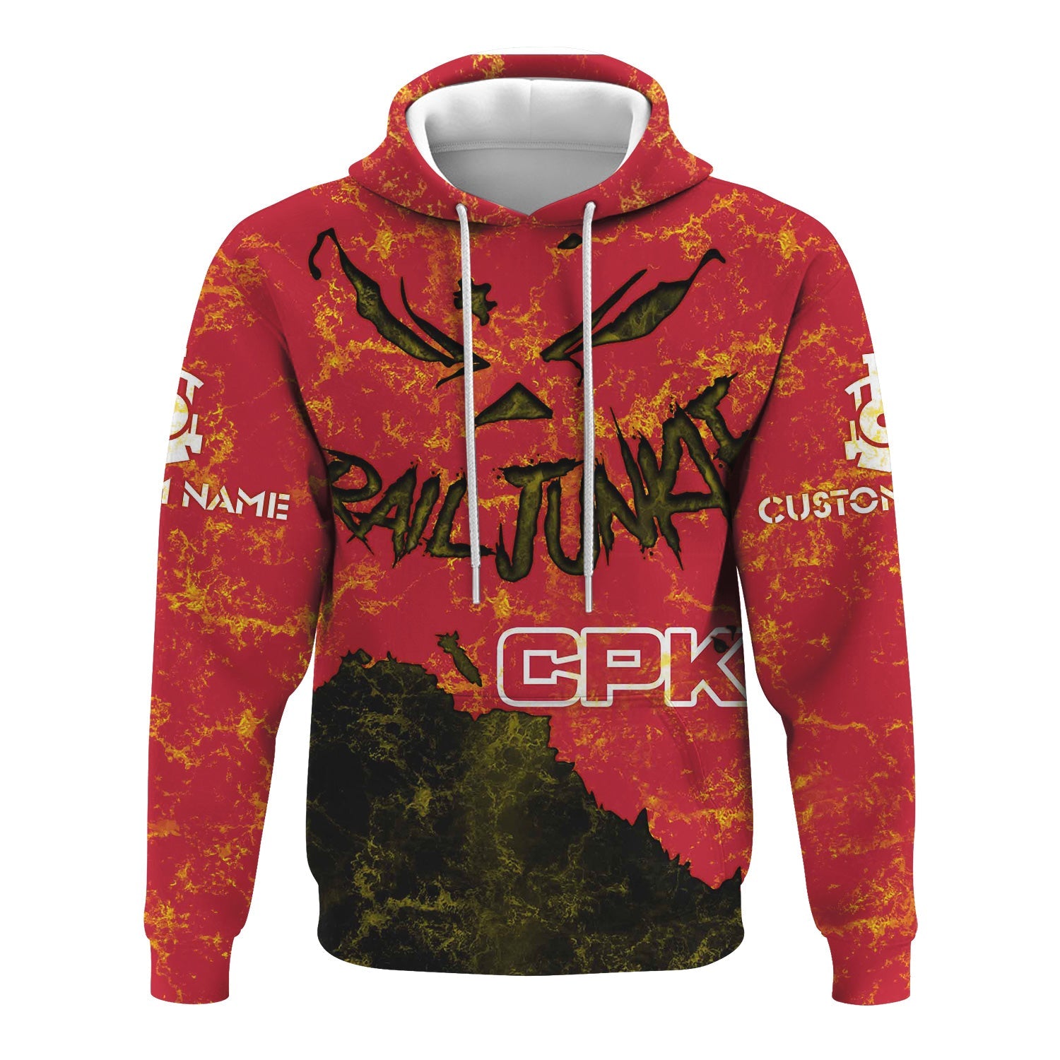 Railspirit Personalized Canadian Pacific Kansas City Hoodie Torn Graphic Style CPKC Train Zip Up Hoodie For Rail Junkie