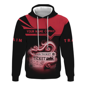 Railspirit Custom Name Canadian Pacific Kansas City Hoodie American Train Ticket CPKC Printed Zip Hoodie