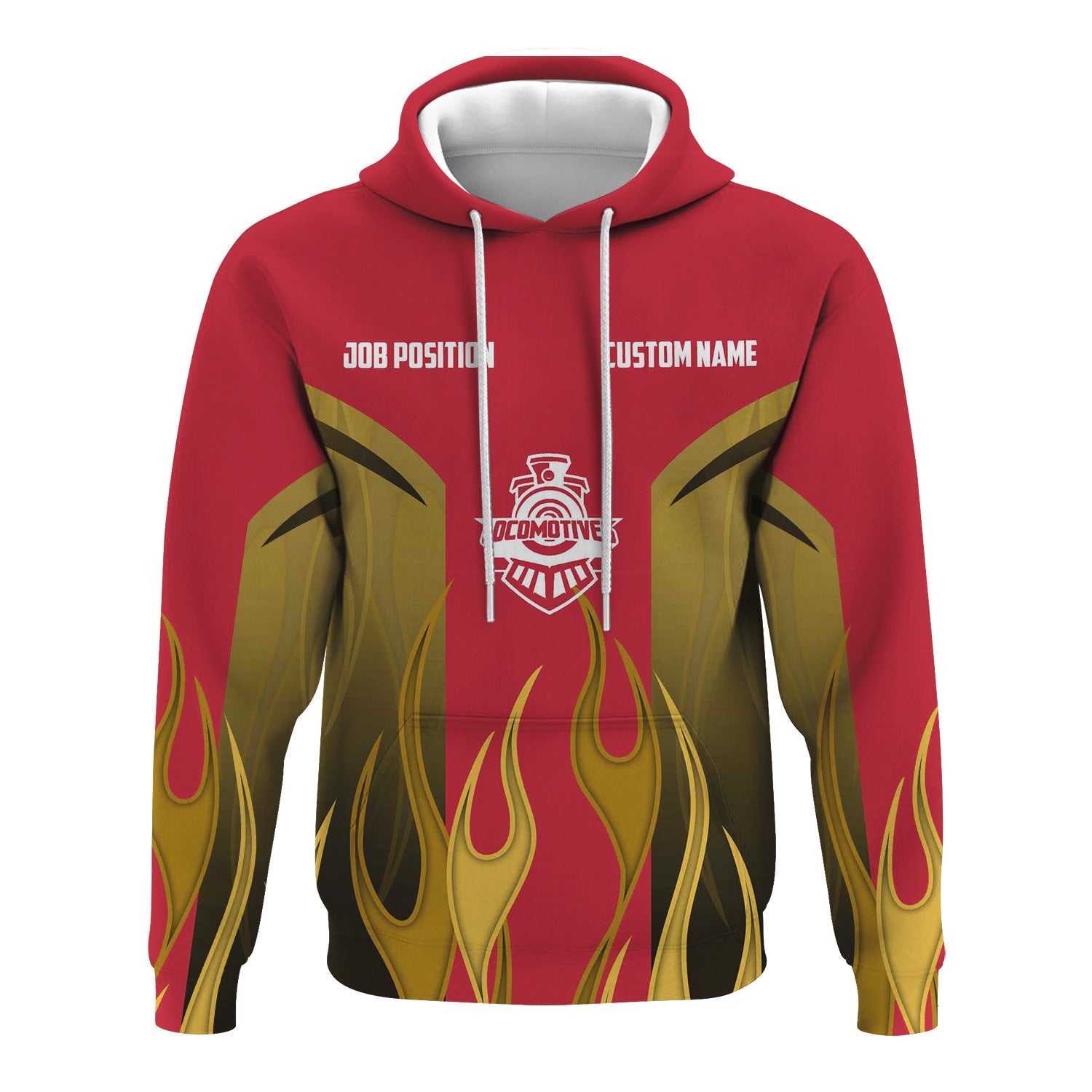 Railspirit Custom Name and Job Title Canadian Pacific Kansas City Hoodie Flame Graphic CPKC Train Zip Up Hoodie