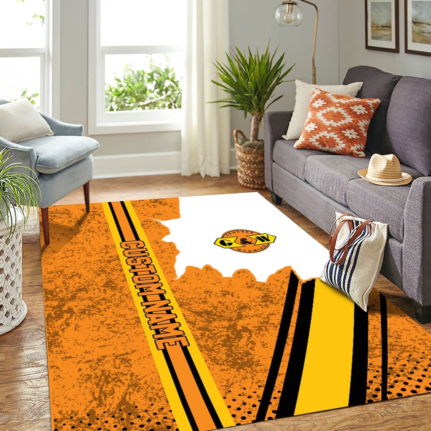 Railspirit Personalized Genesee & Wyoming Inc. Railroad Area Rug Vintage All Over Printed Rug