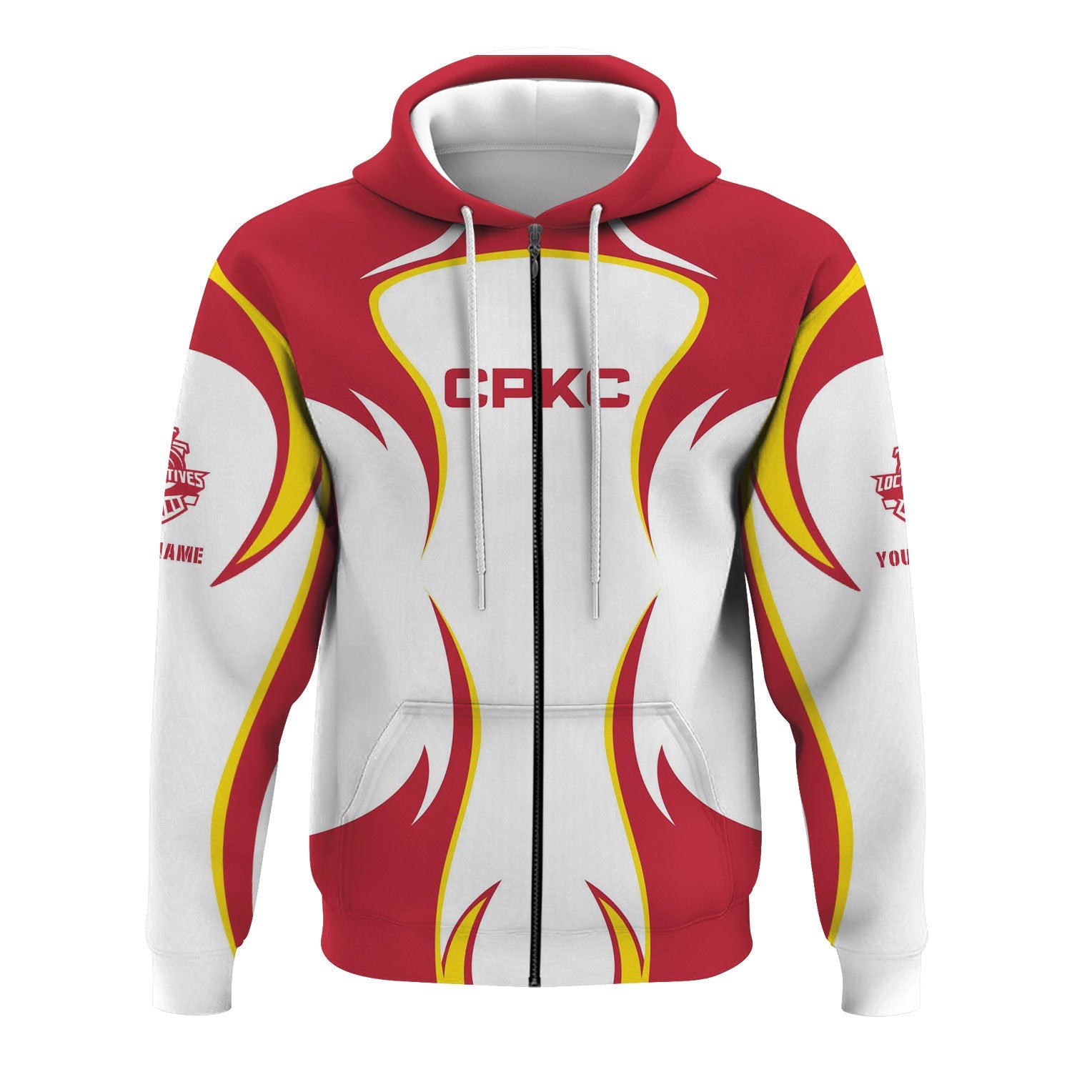 Railspirit Personalized Canadian Pacific Kansas City Hoodie Distinctive Flame Style CPKC Zip Up Hoodie For Steam Engine Addict