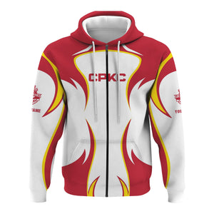 Railspirit Personalized Canadian Pacific Kansas City Hoodie Distinctive Flame Style CPKC Zip Up Hoodie For Steam Engine Addict