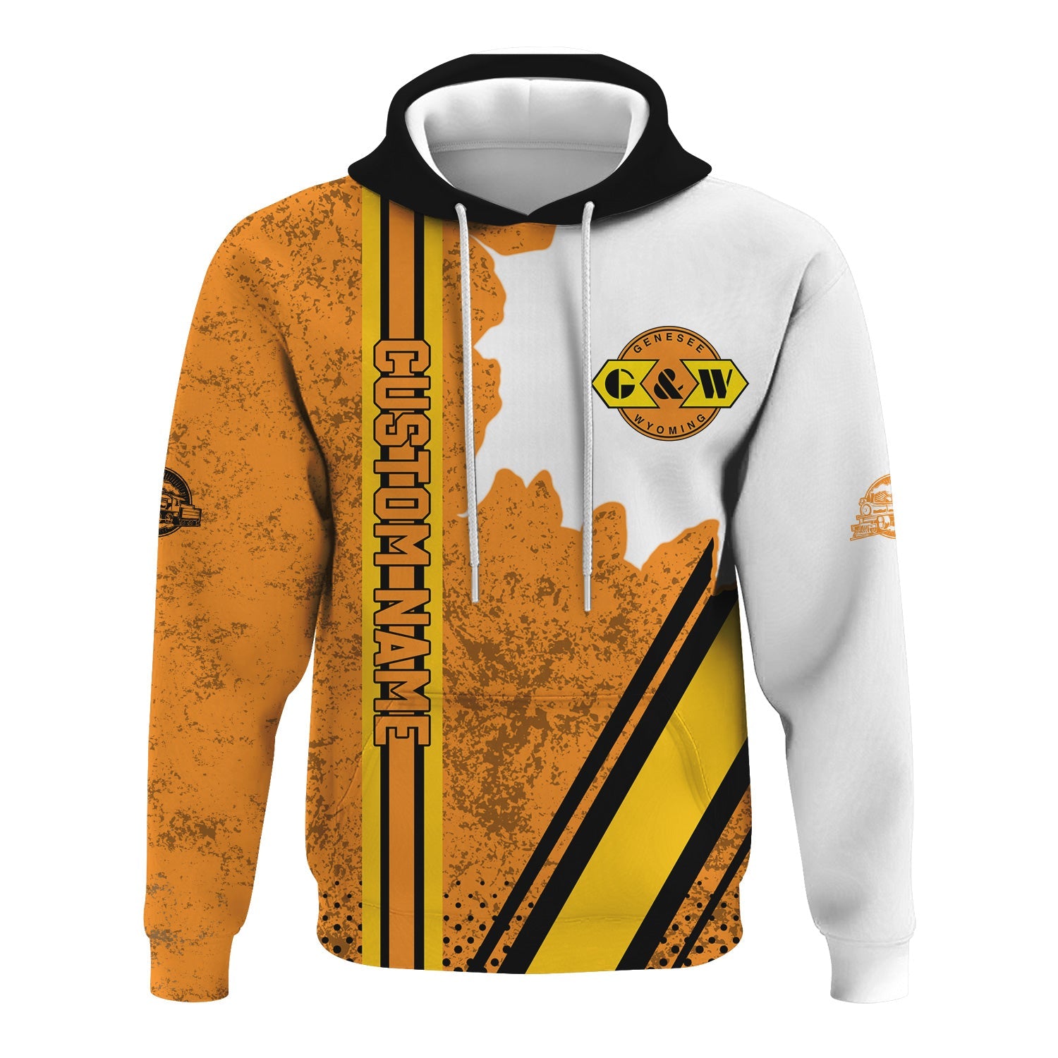 Railspirit Personalized Genesee & Wyoming Inc. Railroad Hoodie All Over Printed Unisex Zip Up Hoodie