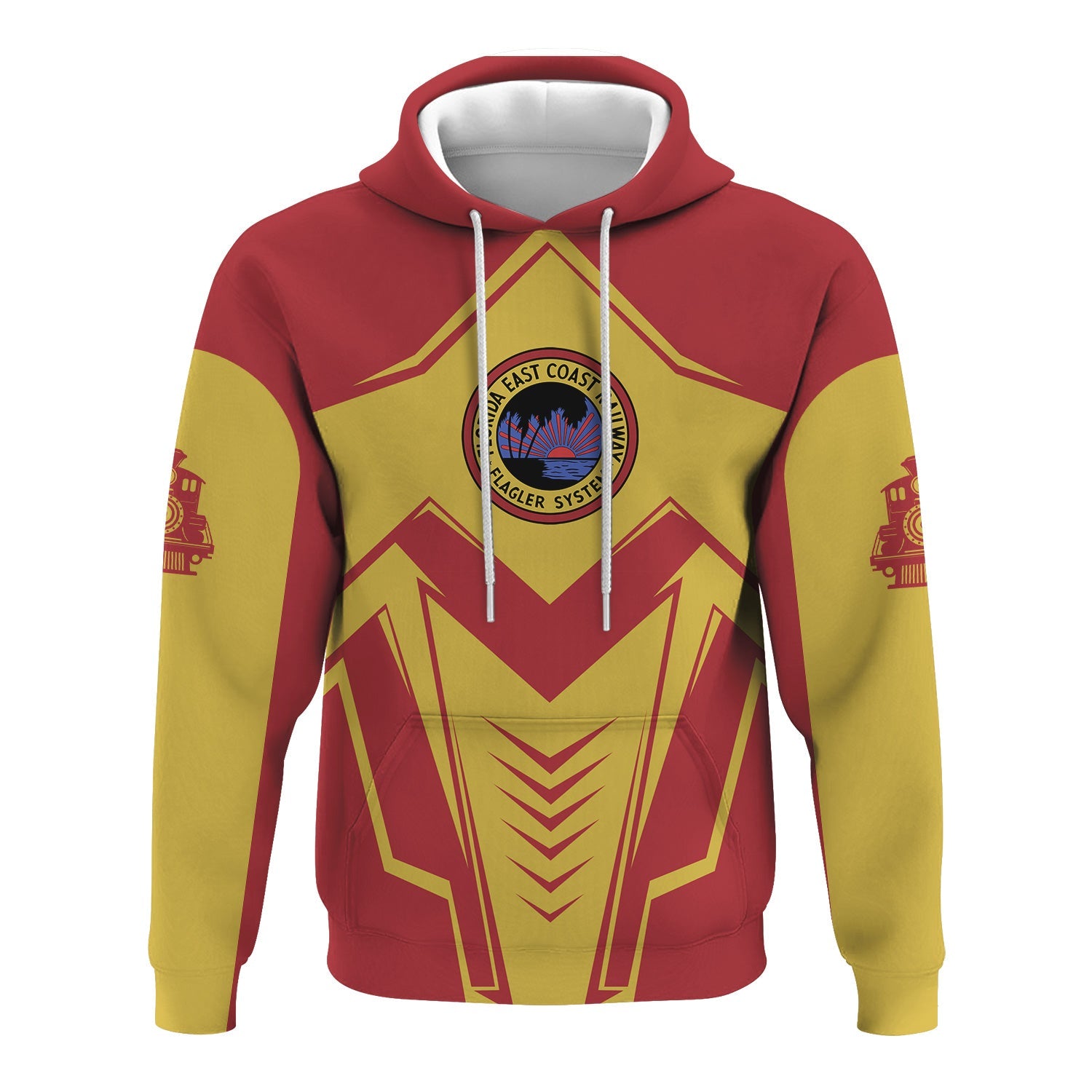 Railspirit Personalized Florida East Coast Railway Hoodie Railway Trainspotter Style Zip Up Hoodie Gift Idea For Foamers