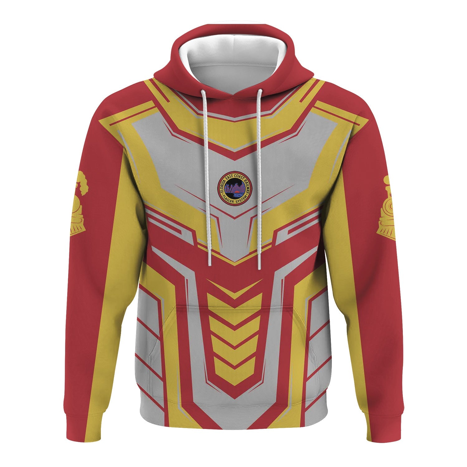 Railspirit Personalized Florida East Coast Railway Hoodie Armor-Inspired Design Train Zip Up Hoodie All Over Print