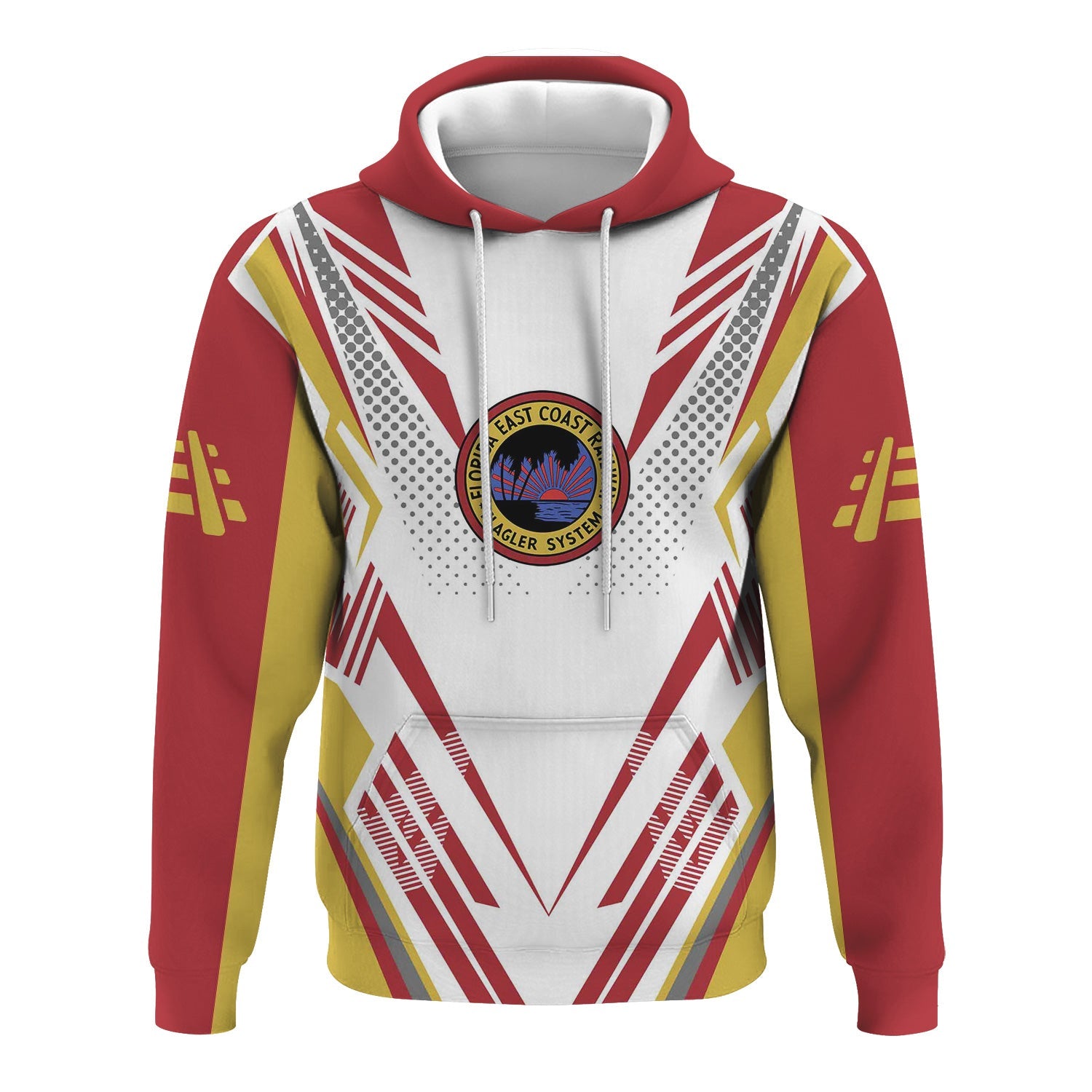 Railspirit Personalized Florida East Coast Railway Hoodie Railroad Tribute Design Train Zip Up Hoodie for Train Lovers