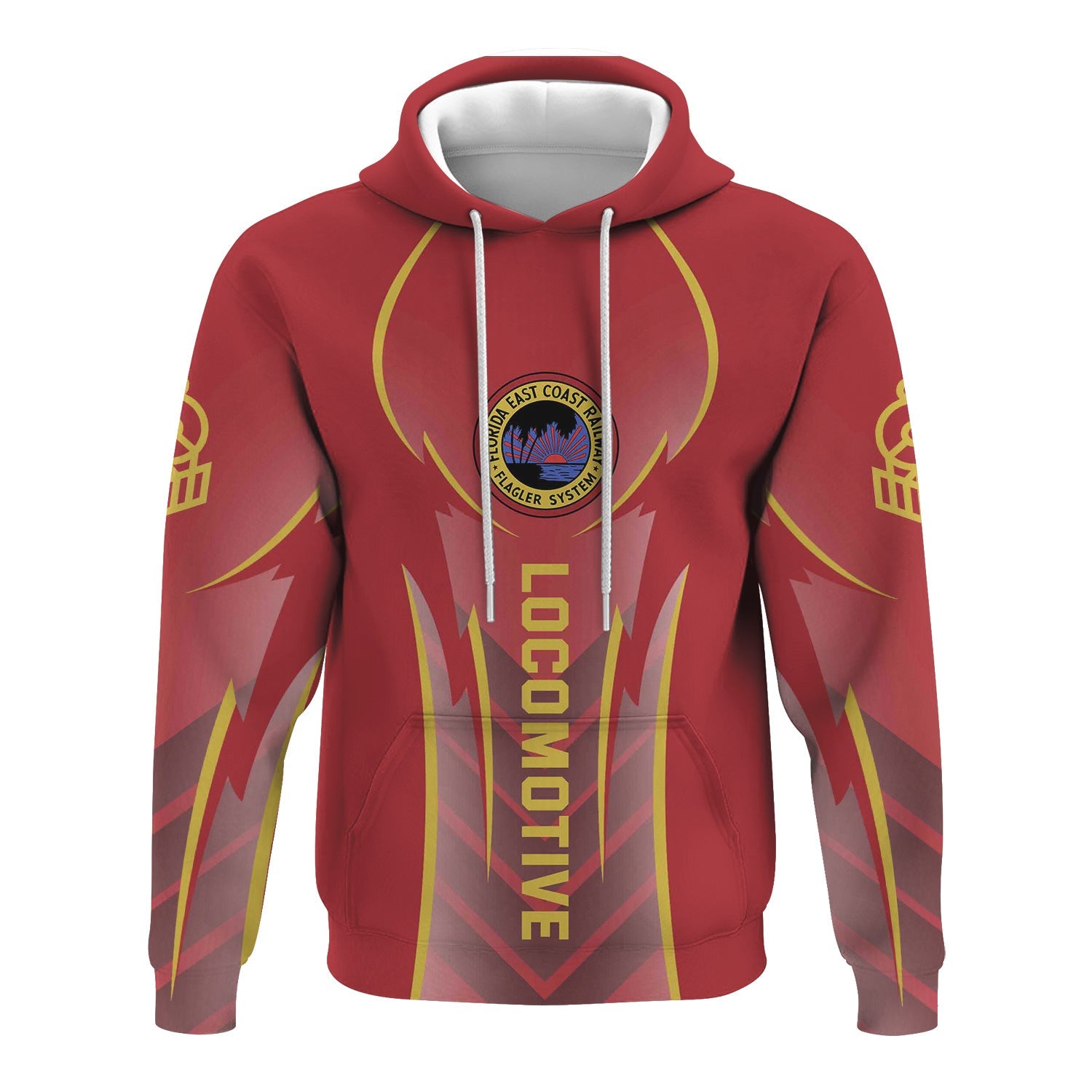 Railspirit Personalized Florida East Coast Railway Hoodie Striking Line Style Train Zip Up Hoodie For Locomotive Lovers