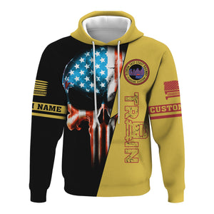Railspirit Personalized Florida East Coast Railway Hoodie Train Skull American Flag Zip Up Hoodie All Over Print