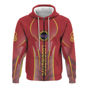 Railspirit Personalized Florida East Coast Railway Hoodie Striking Line Style Train Zip Up Hoodie For Locomotive Lovers