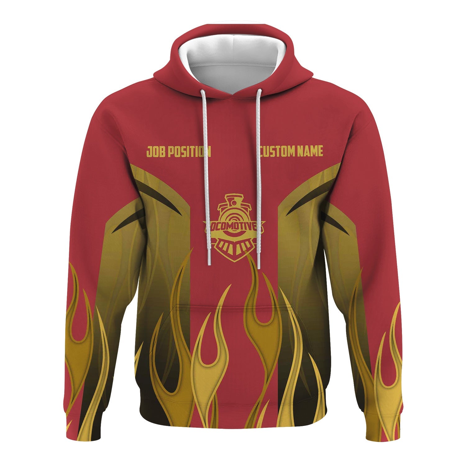 Railspirit Custom Name and Job Title Florida East Coast Railway Hoodie Flame Graphic Train Zip Up Hoodie