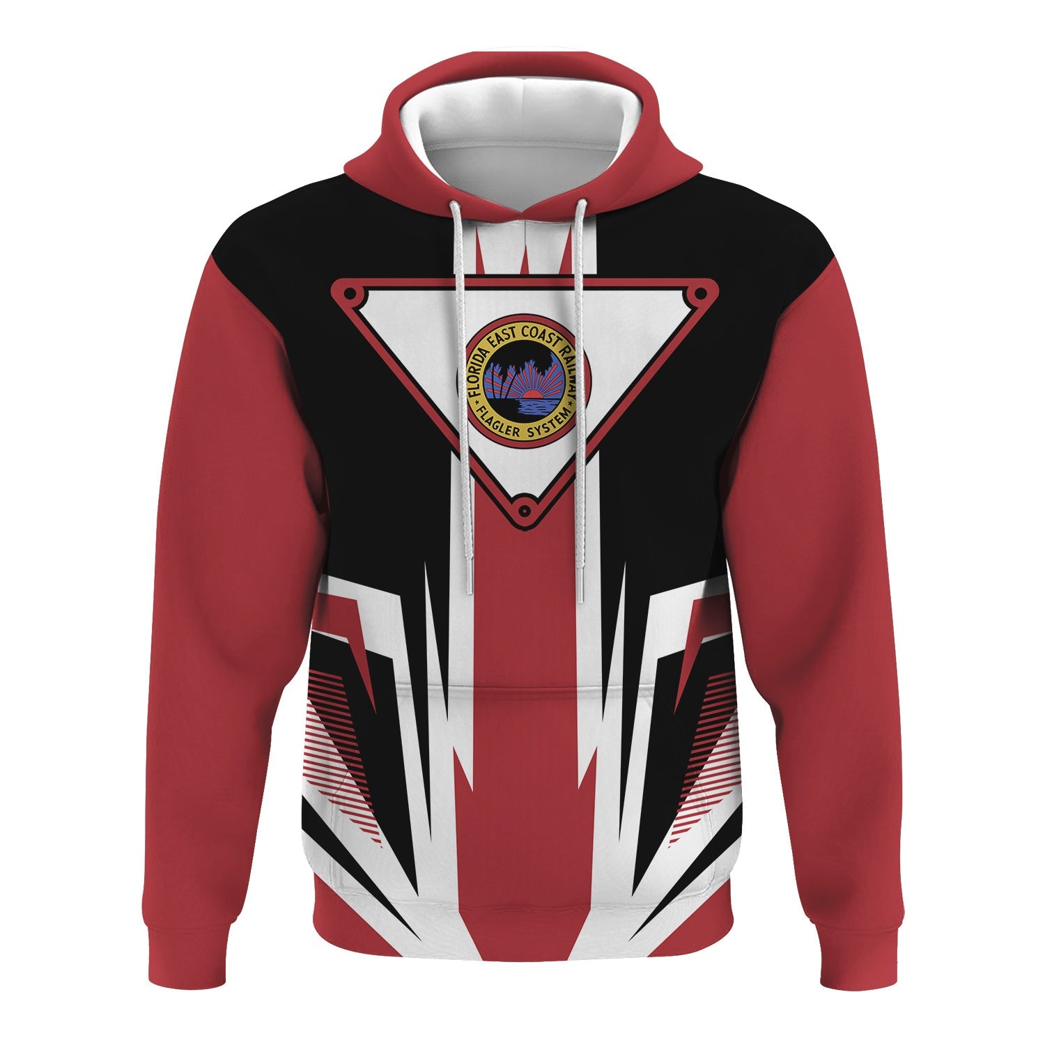 Railspirit Florida East Coast Railway Hoodie Bold Graphic Style All Over Printed Zip Up Hoodie