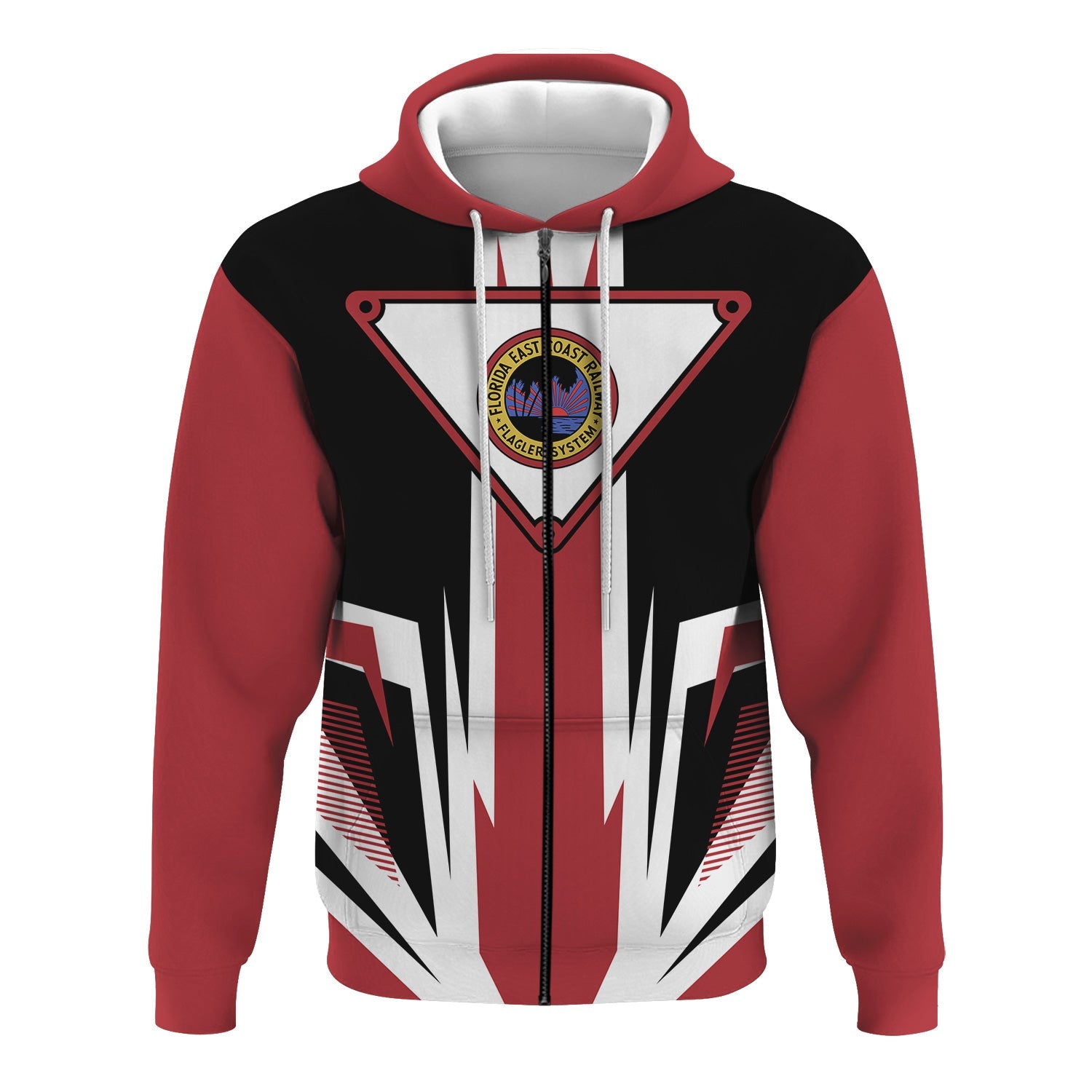 Railspirit Florida East Coast Railway Hoodie Bold Graphic Style All Over Printed Zip Up Hoodie