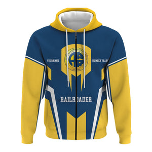 Railspirit Personalized Alaska Railroad Hoodie Custom Year Railroader Zip Up Hoodie Gift Idea For Train Lover