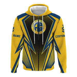 Railspirit Personalized Alaska Railroad Hoodie Lightning Graphic Style Zip Up Hoodie Gift Idea For Train Lover