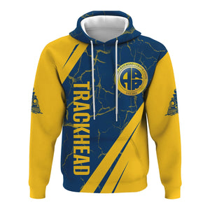Railspirit Personalized Alaska Railroad Hoodie Crackle Texture Style Train Zip Up Hoodie For Trackhead