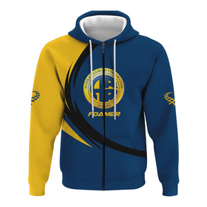 Railspirit Personalized Alaska Railroad Hoodie Unique Graphic Style Zip Up Hoodie For Train Enthusiasts