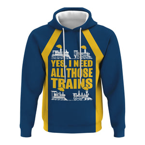 Railspirit Custom Name Alaska Railroad Hoodie Yes I Need All Those Train Printed Zip Hoodie