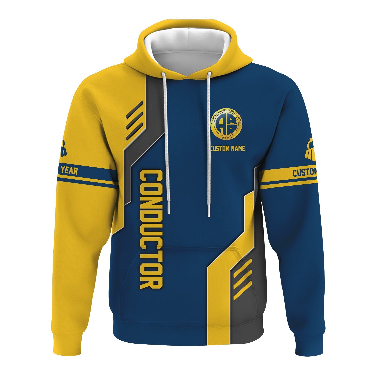 Railspirit Personalized Alaska Railroad Hoodie Unique Railway Style with Custom Job Train Zip Up Hoodie