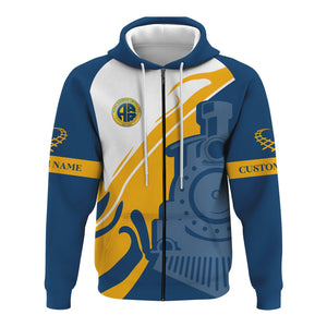 Railspirit Personalized Alaska Railroad Hoodie Flame-Inspired Style Zip Up Hoodie Gift Idea For Train Lovers