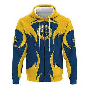 Railspirit Personalized Alaska Railroad Hoodie Distinctive Flame Style Zip Up Hoodie For Steam Engine Addict