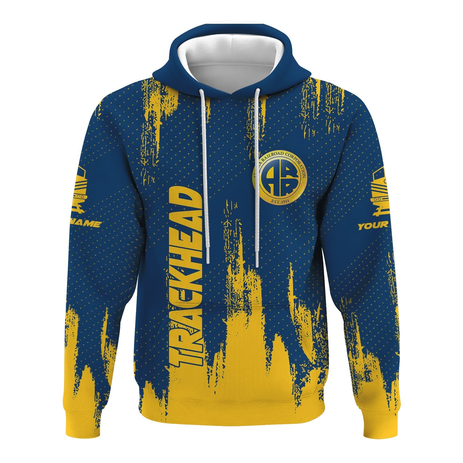 Railspirit Personalized Alaska Railroad Hoodie Paint Impact Design Train Zip Up Hoodie for Trackhead