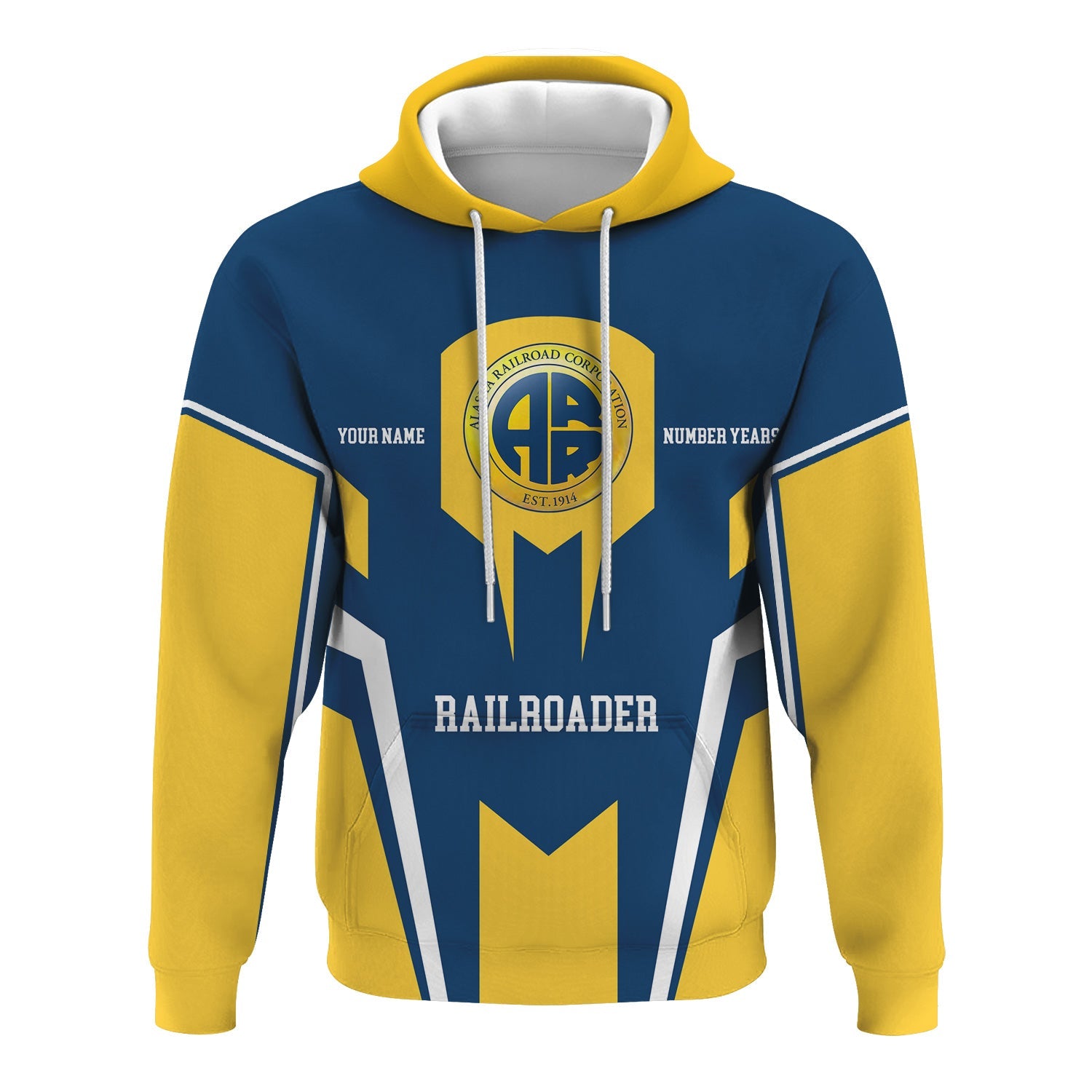 Railspirit Personalized Alaska Railroad Hoodie Custom Year Railroader Zip Up Hoodie Gift Idea For Train Lover