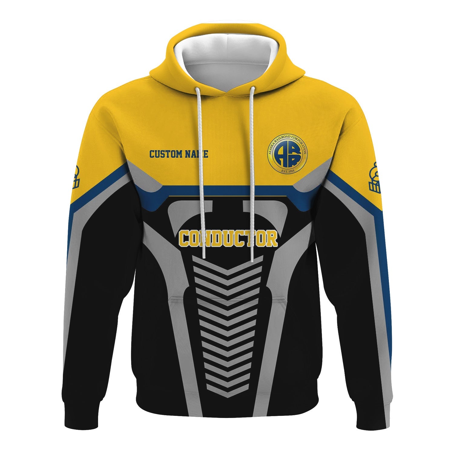 Railspirit Personalized Alaska Railroad Hoodie Track-Inspired with Custom Job Position Train Zip Up Hoodie