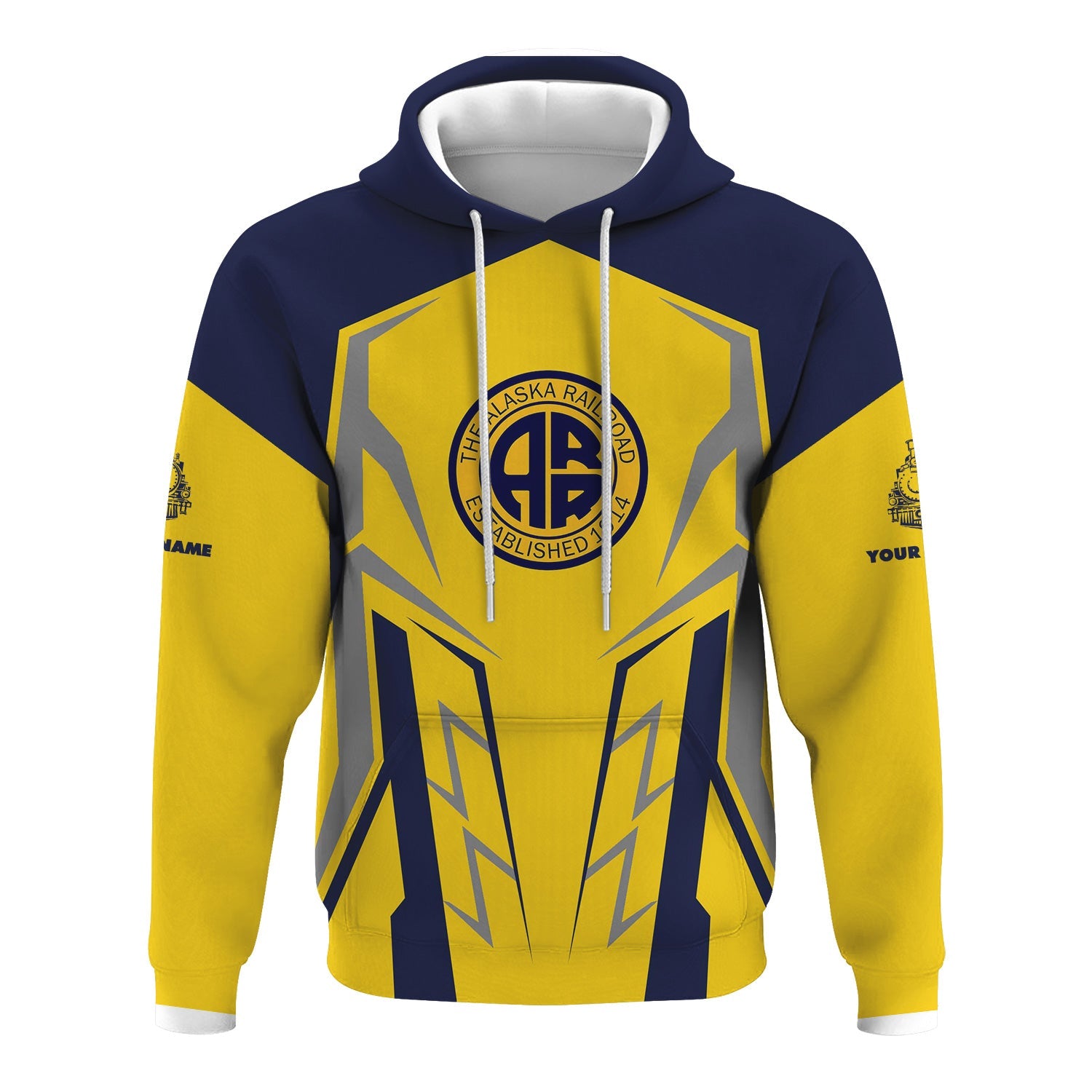 Railspirit Personalized Alaska Railroad Hoodie Futuristic Design with Custom Job Train Zip Up Hoodie