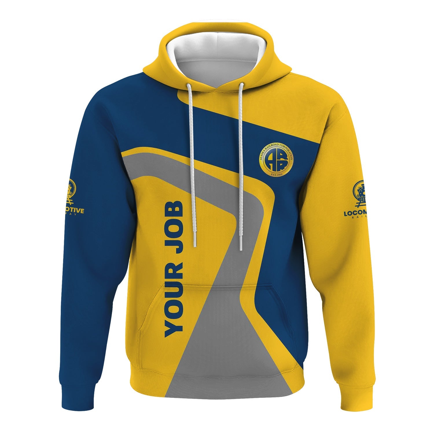 Railspirit Personalized Alaska Railroad Hoodie Unique Design with Custom Job Position Train Zip Up Hoodie
