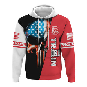 Railspirit Personalized Kansas City Southern Hoodie Train Skull American Flag Zip Up Hoodie All Over Print