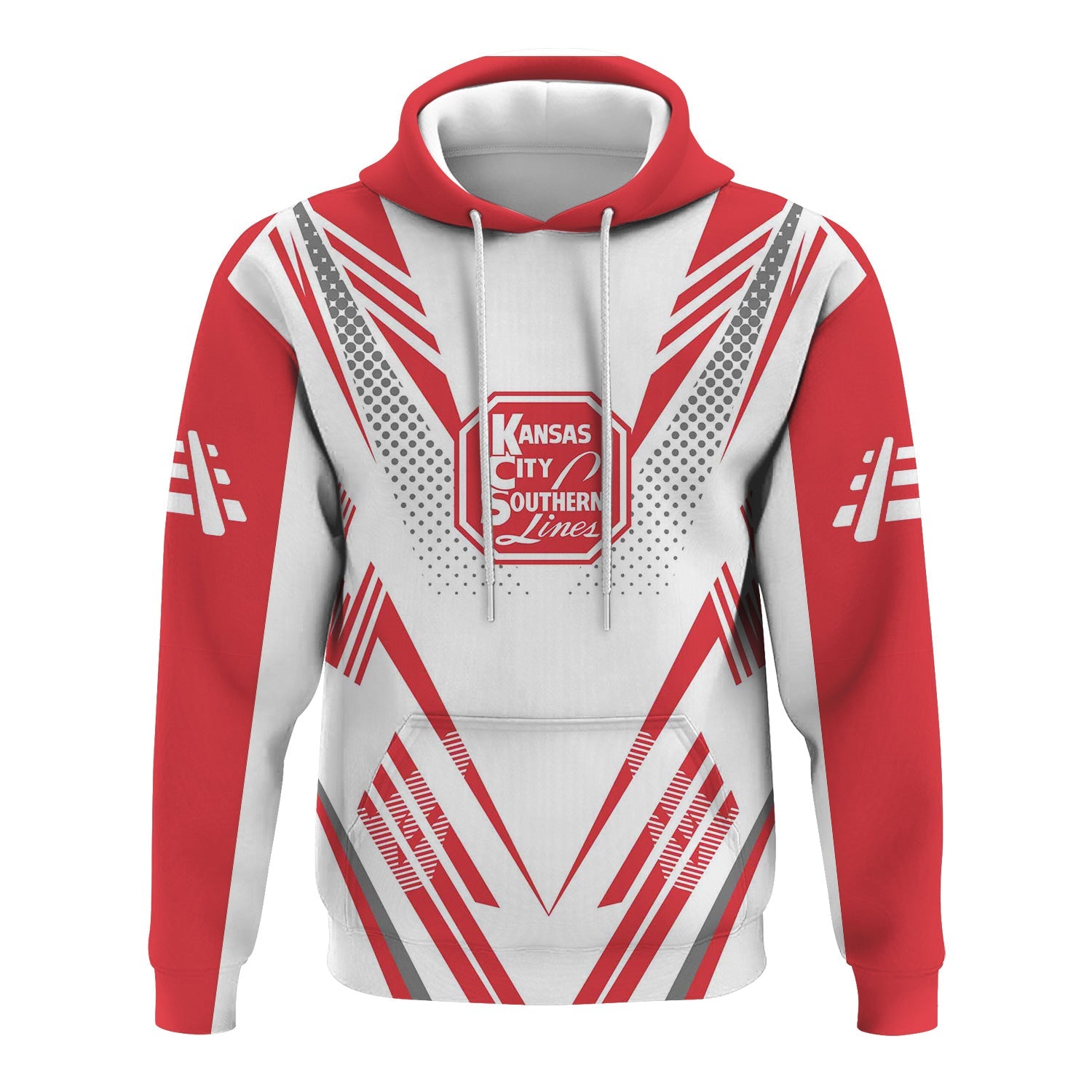 Railspirit Personalized Kansas City Southern Hoodie Railroad Tribute Design Train Zip Up Hoodie for Train Lovers