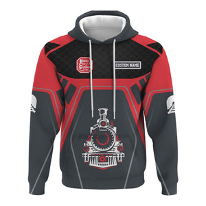 Railspirit Personalized Kansas City Southern Hoodie Steam Locomotive Engine Graphic Train Zip Up Hoodie All Over Print