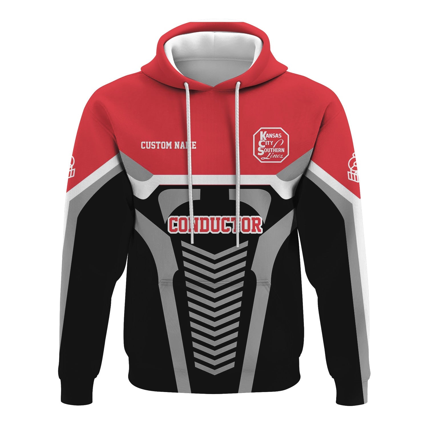 Railspirit Personalized Kansas City Southern Hoodie Track-Inspired with Custom Job Position Train Zip Up Hoodie