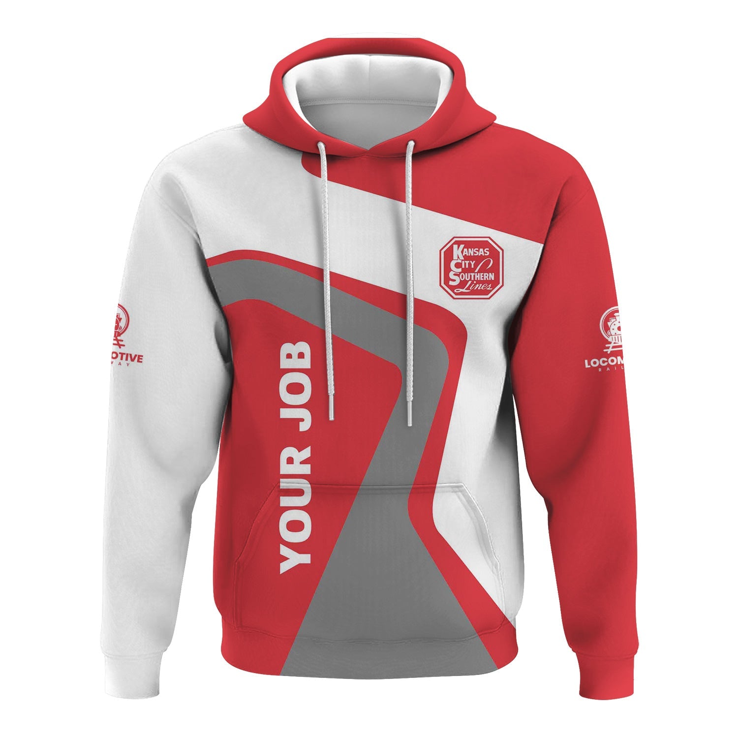 Railspirit Personalized Kansas City Southern Hoodie Unique Design with Custom Job Position Train Zip Up Hoodie