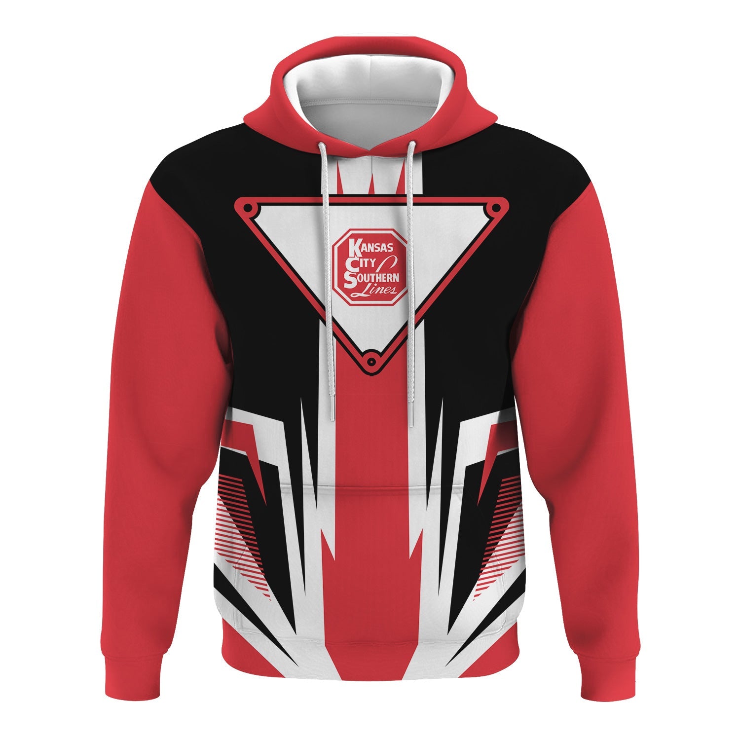 Railspirit Kansas City Southern Hoodie Bold Graphic Style All Over Printed Zip Up Hoodie