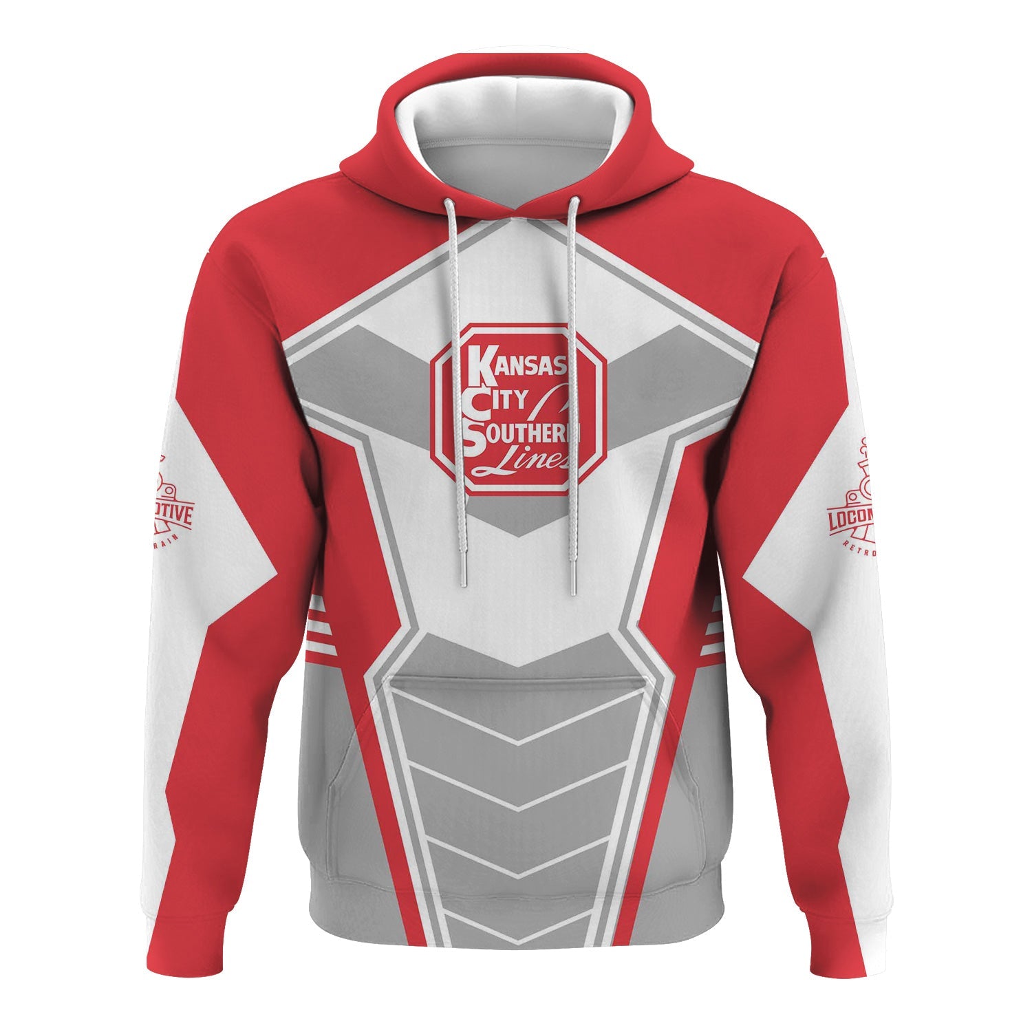 Railspirit Personalized Kansas City Southern Hoodie Engine-Inspired Style Train Zip Up Hoodie for Railroad Fanatic