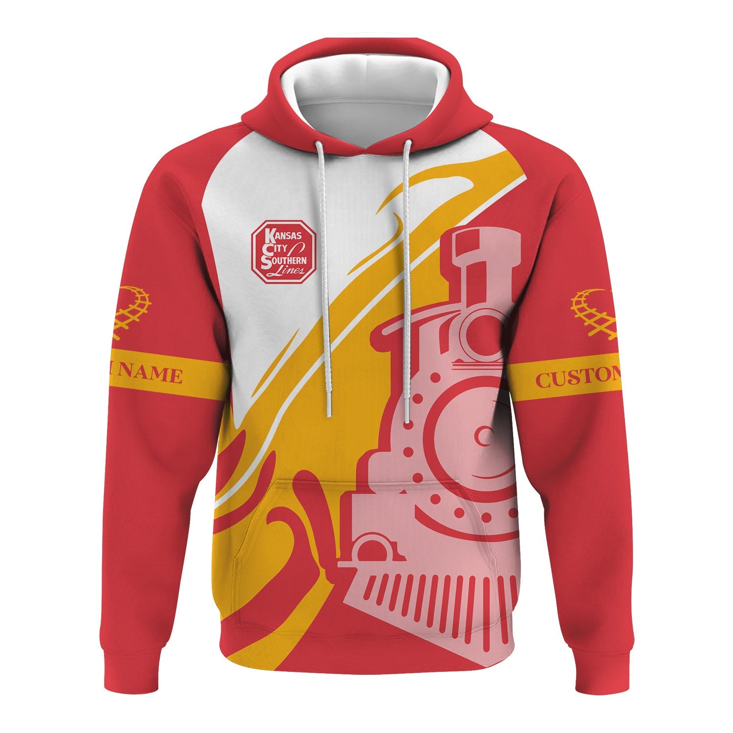 Railspirit Personalized Kansas City Southern Hoodie Flame-Inspired Style Zip Up Hoodie Gift Idea For Train Lovers