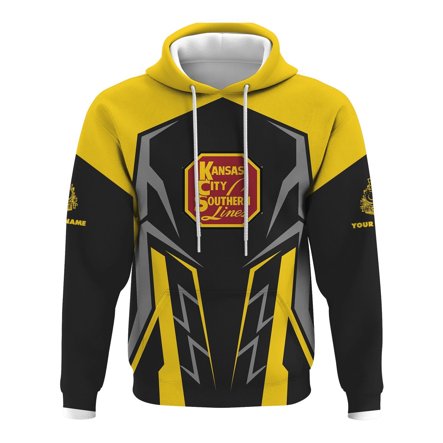 Railspirit Personalized Kansas City Southern Hoodie Futuristic Design with Custom Job Train Zip Up Hoodie