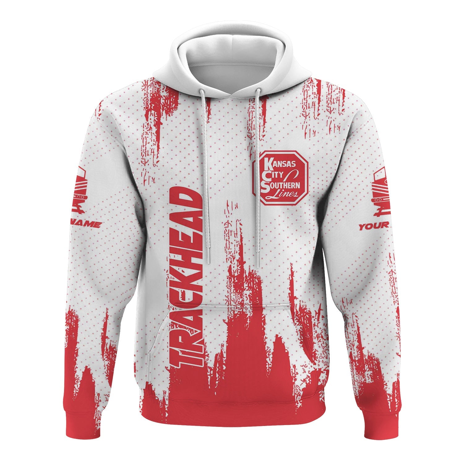 Railspirit Personalized Kansas City Southern Hoodie Paint Impact Design Train Zip Up Hoodie for Trackhead