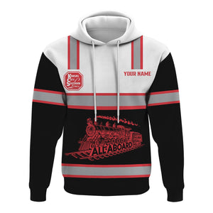 Railspirit Custom Name Kansas City Southern Hoodie Eat Train Sleep Repeat Printed Train Zip Hoodie