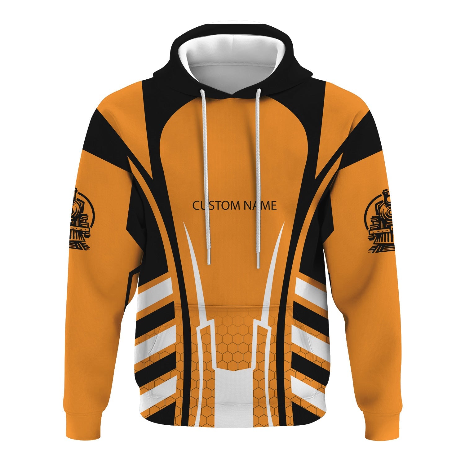 Railspirit Personalized Genesee & Wyoming Inc. Railroad Hoodie Striped Railroad Style Train Zip Up Hoodie All Over Print