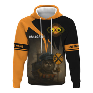 Railspirit Personalized Genesee & Wyoming Inc. Railroad Hoodie Angry Train Hoodie Gift Idea For Train Lover
