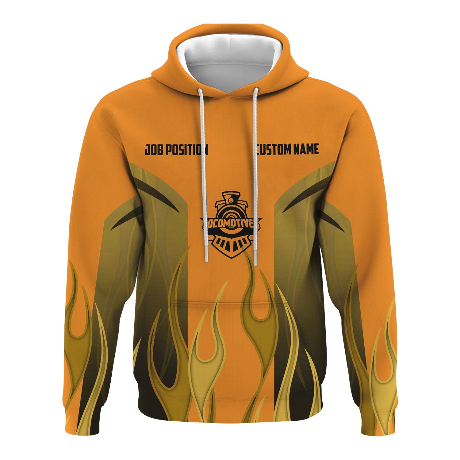 Railspirit Custom Name and Job Title Genesee & Wyoming Inc. Railroad Hoodie Flame Graphic Train Zip Up Hoodie