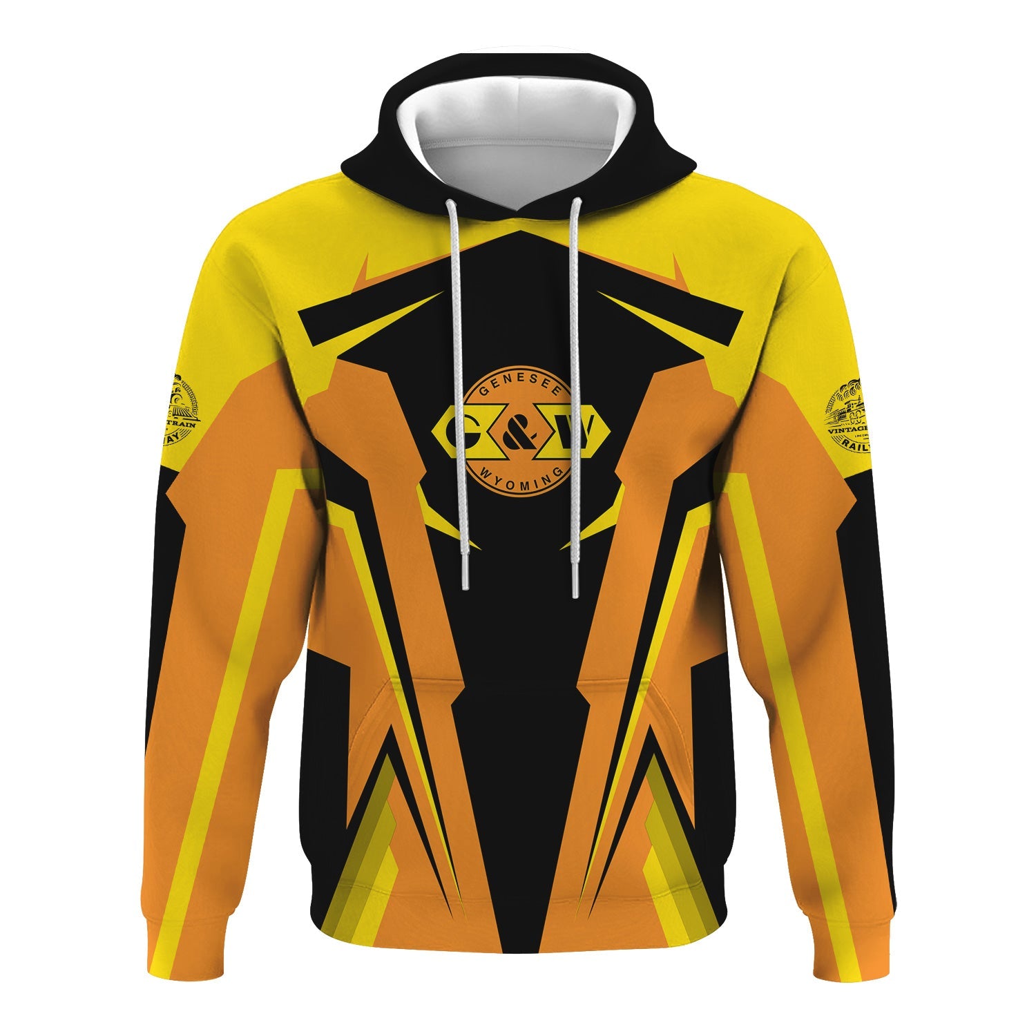 Railspirit Personalized Genesee & Wyoming Inc. Railroad Hoodie Strong Line Style Train Hoodie Gift Idea For Train Lover