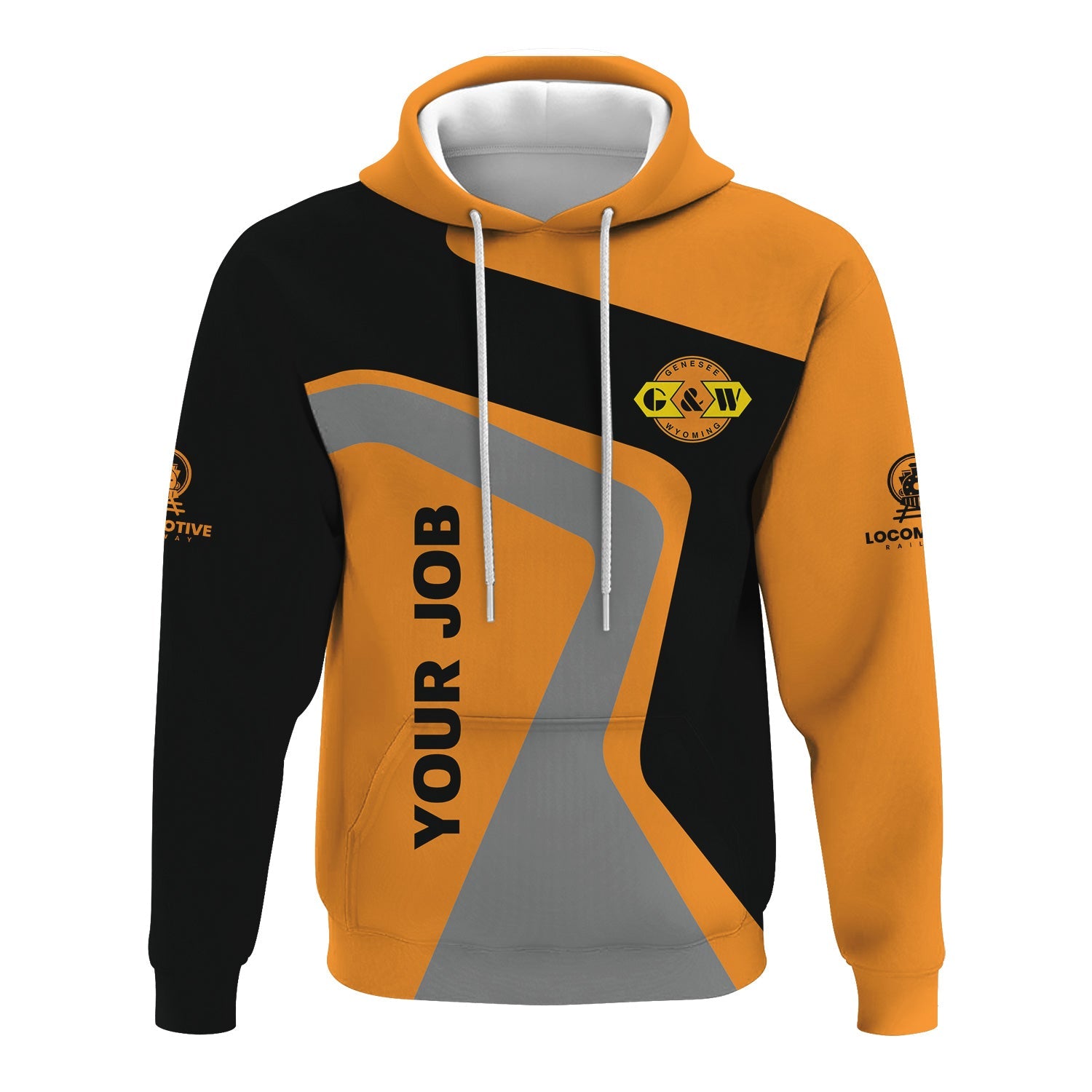 Railspirit Personalized Genesee & Wyoming Inc. Railroad Hoodie Unique Design with Custom Job Position Train Zip Up Hoodie