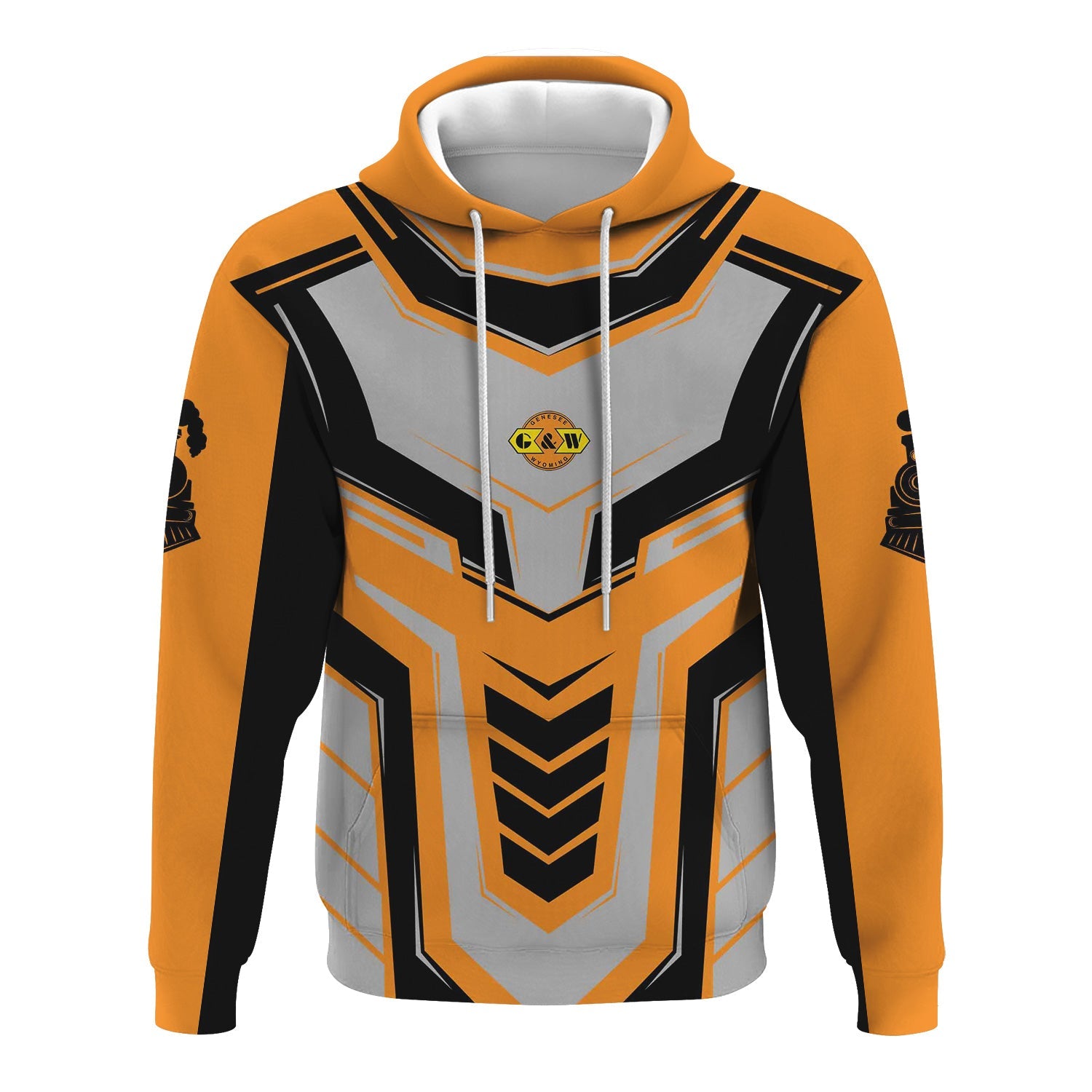 Railspirit Personalized Genesee & Wyoming Inc. Railroad Hoodie Armor-Inspired Design Train Zip Up Hoodie All Over Print